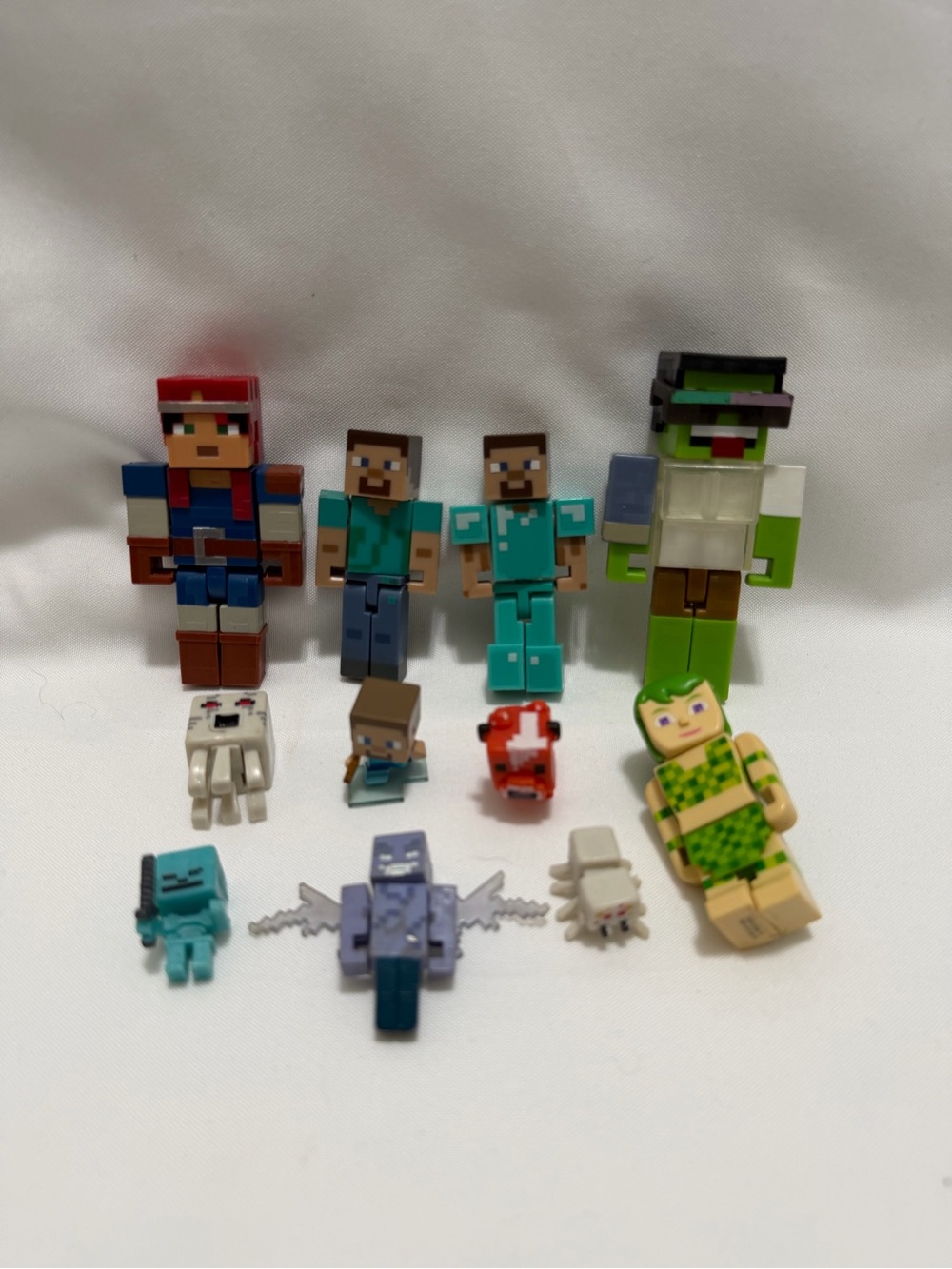 Block-Style Kids Mini Figure Pack - Green, Teal, Blue Characters